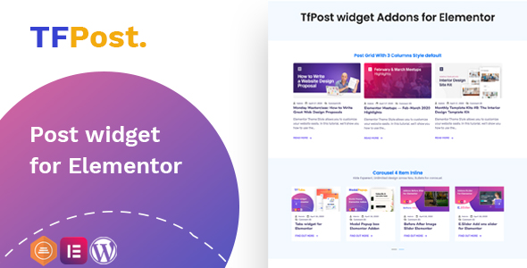 Elementor Post grid/ List/ Carousel Slider