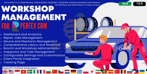 Workshop Management module for Perfex CRM Screenshot