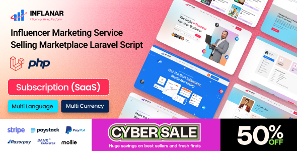 Inflanar - Influencer Marketing Service Selling Marketplace Laravel Script