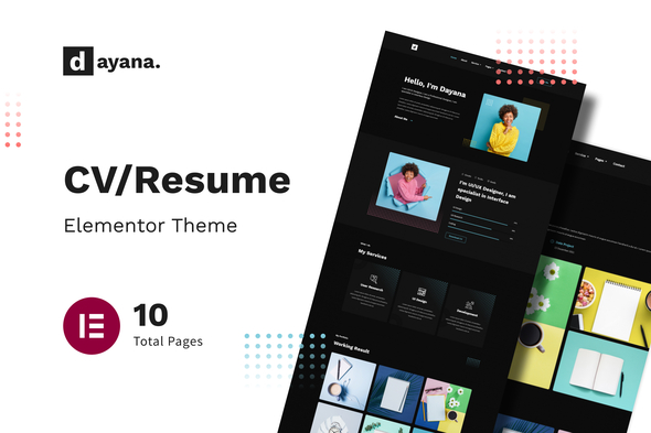 Dayana - Resume Elementor Pro Template Kit