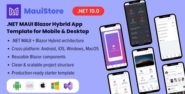 MauiStore- .NET MAUI Blazor Hybrid and Web App Template