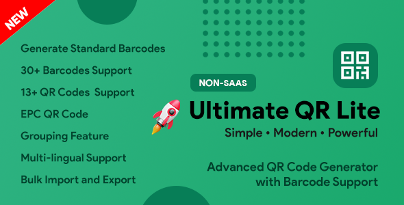 UltimateQR Lite - QR Code Builder + Barcode Generator | Laravel PHP Script