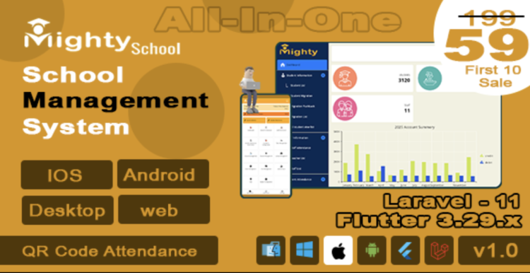 Mighty School - School Management System (AI Powered -Multi Branch - SAAS)
