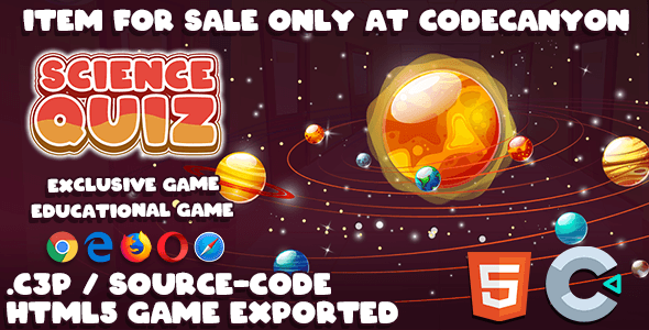 Science QUIZ HTML5 Game - With Construct 3 File