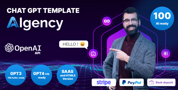AI Chat GPT OpenAI - AIgency - SAAS and HTML 5 version 2 AI Chat GPT OpenAI - AIgency - SAAS and HTML 5 version