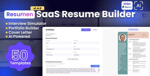 Resumen - SaaS Resume Builder 2 Resumen - SaaS Resume Builder