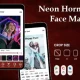 Neon Horns Devils Face Makeup Editor – Neon Horns Devil Face