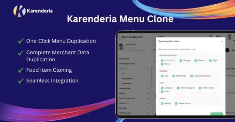 Karenderia Menu Clone