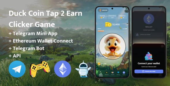 Duck Coin Tap-2-Earn Clicker Game With Telegram Mini App + API + Bot + Ethereum Wallet Connect 2 Duck Coin Tap-2-Earn Clicker Game With Telegram Mini App + API + Bot + Ethereum Wallet Connect