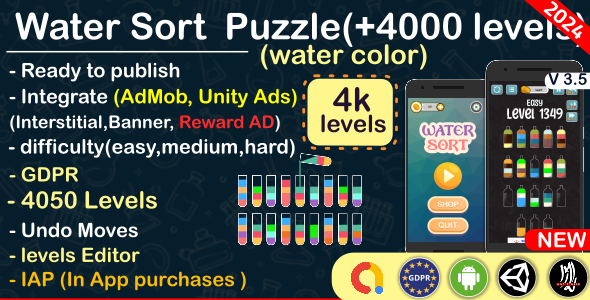 Water Sort Puzzle, liquid sorting (complete unity game +AdMob) 2 Water Sort Puzzle, liquid sorting (complete unity game +AdMob)