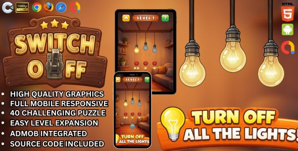 Switch Off - Light Bulb Puzzle Game | Admob | Construct 3 2 Switch Off - Light Bulb Puzzle Game | Admob | Construct 3