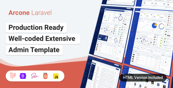 Arcone - Bootstrap 5 & Laravel 8 Admin Dashboard Template + HTML Version