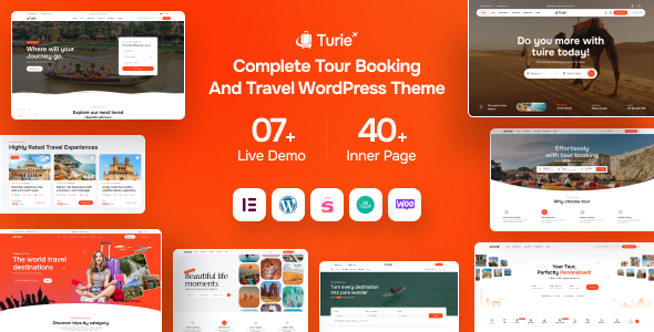 Turie - Modern Travel & Tour Booking WordPress Theme