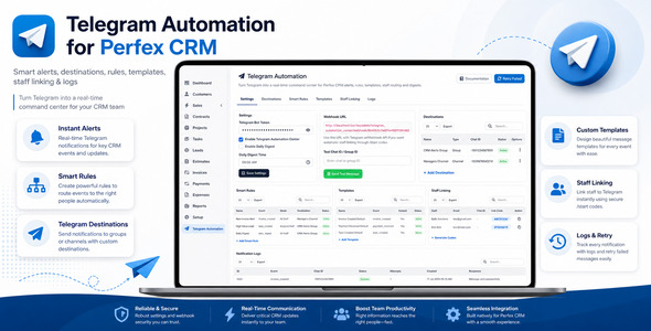 Perfex CRM and TelegramBot Notification Module