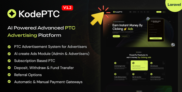 KodePTC - AI Powered Advanced PTC Advertising Platform