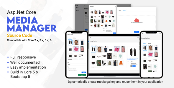 Media Manager - Asp.Net Core Mvc Advanced Gallery, Image, Media Manager | EF Core