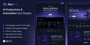 Riteflow - SaaS & AI Startup Next.js Template
