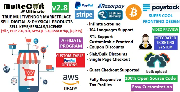MulteCart Ultimate Ecommerce - Digital Multivendor Marketplace Online Store - eShop CMS
