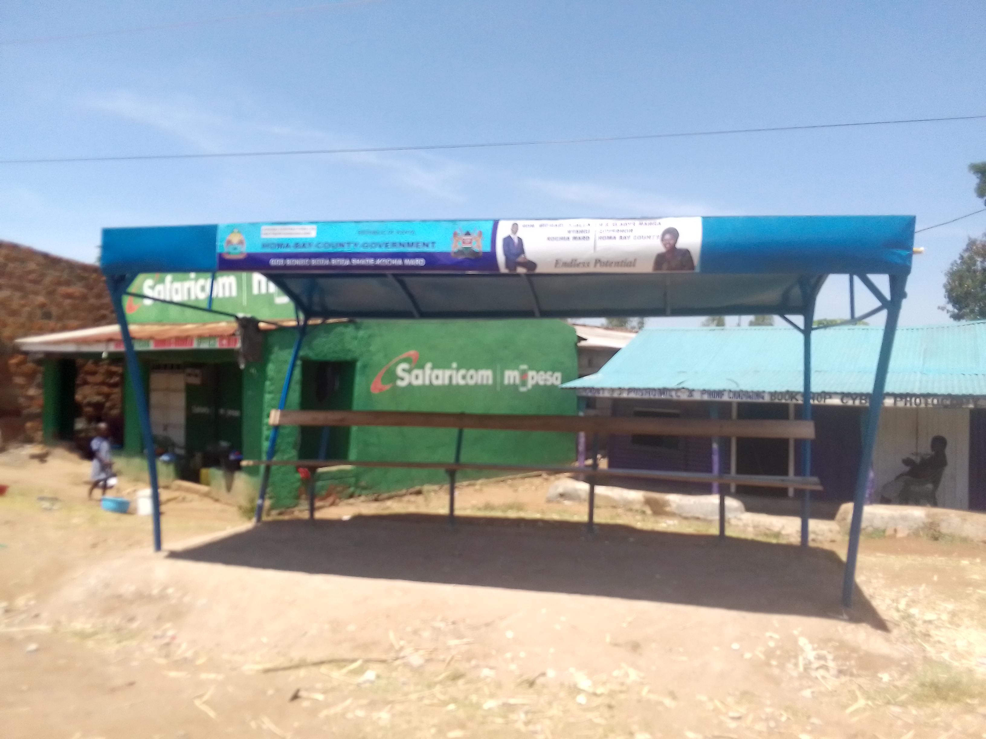 Construction of bodaboda shade at God Bondo