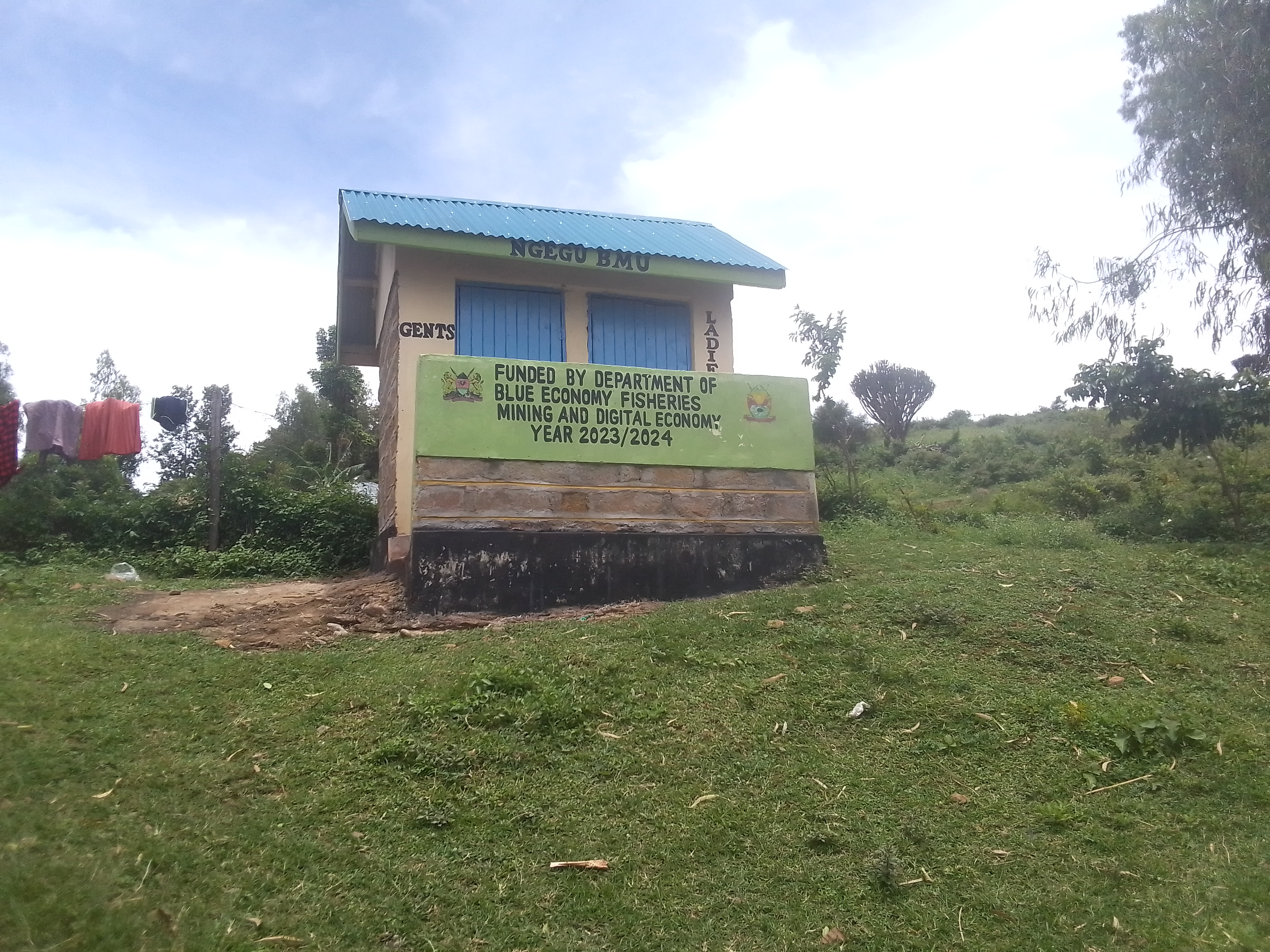 Construction of 2 door pit latrine at Ngegu beach