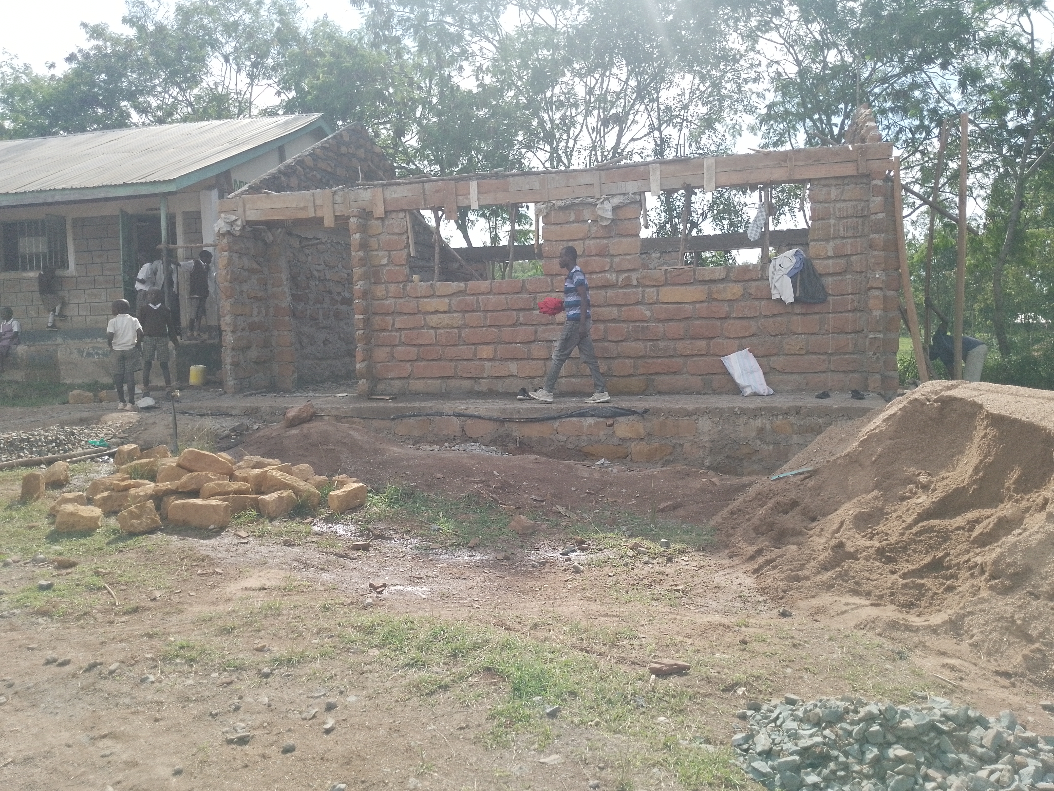 Construction of Nyajanja EYE classroom.