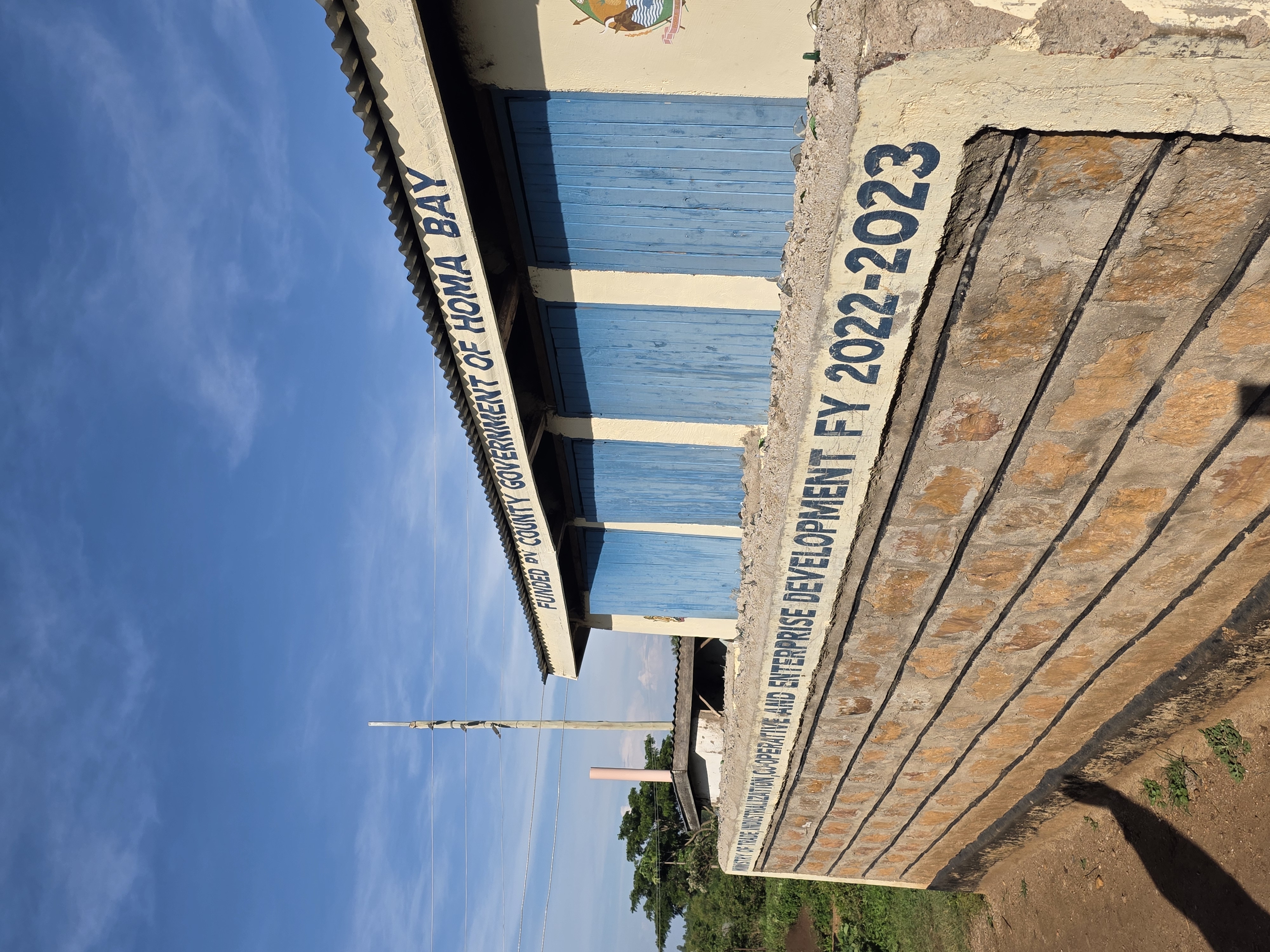 CONSTRUCTION OF A FOUR DOOR PIT LATRINE AT AROS MARKET