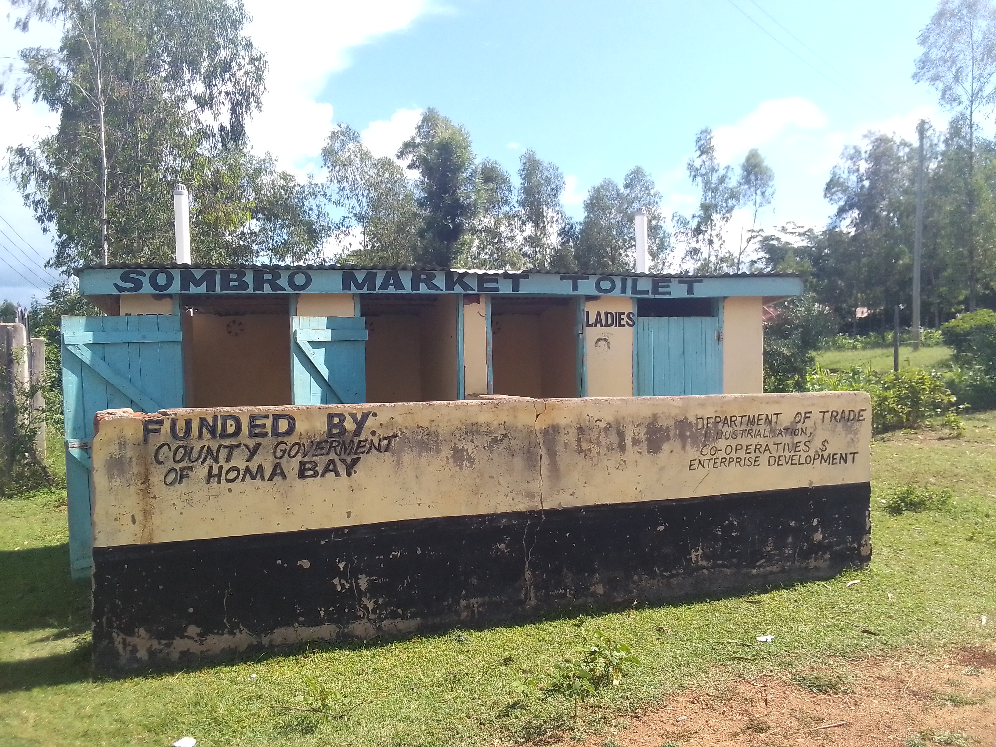 Four door pit latrine at Sombro market