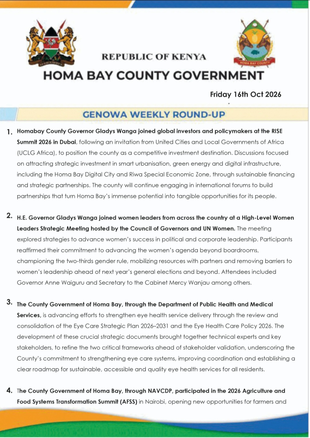 Genowa Weekly Roundup 16th October 2026