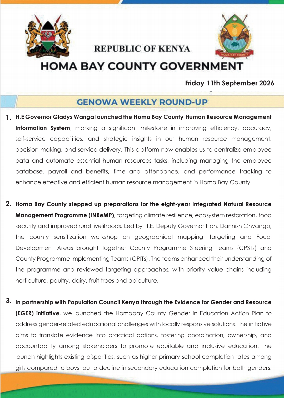 Genowa Weekly Roundup 11th September 2026