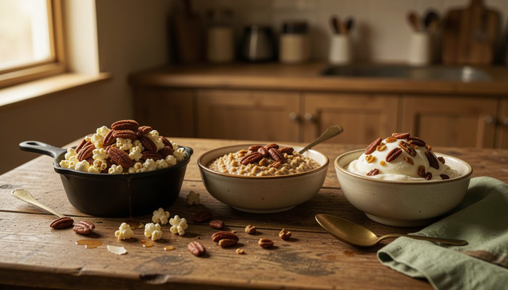 11 Cinnamon Sugar Candied Pecans for Cozy Movie Night Bowls