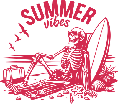 Summer Vibes Surf Skeleton