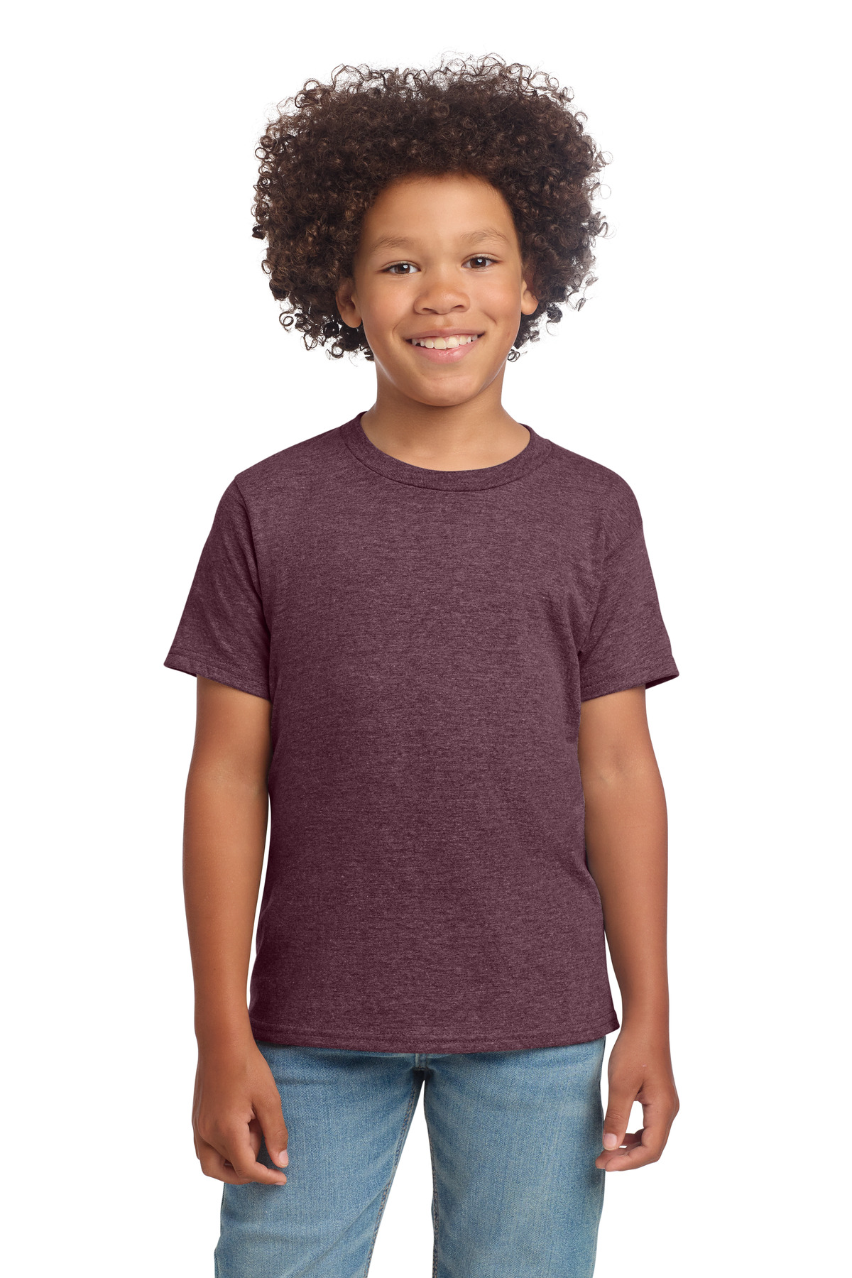 Gildan 64000B — Heather Maroon front