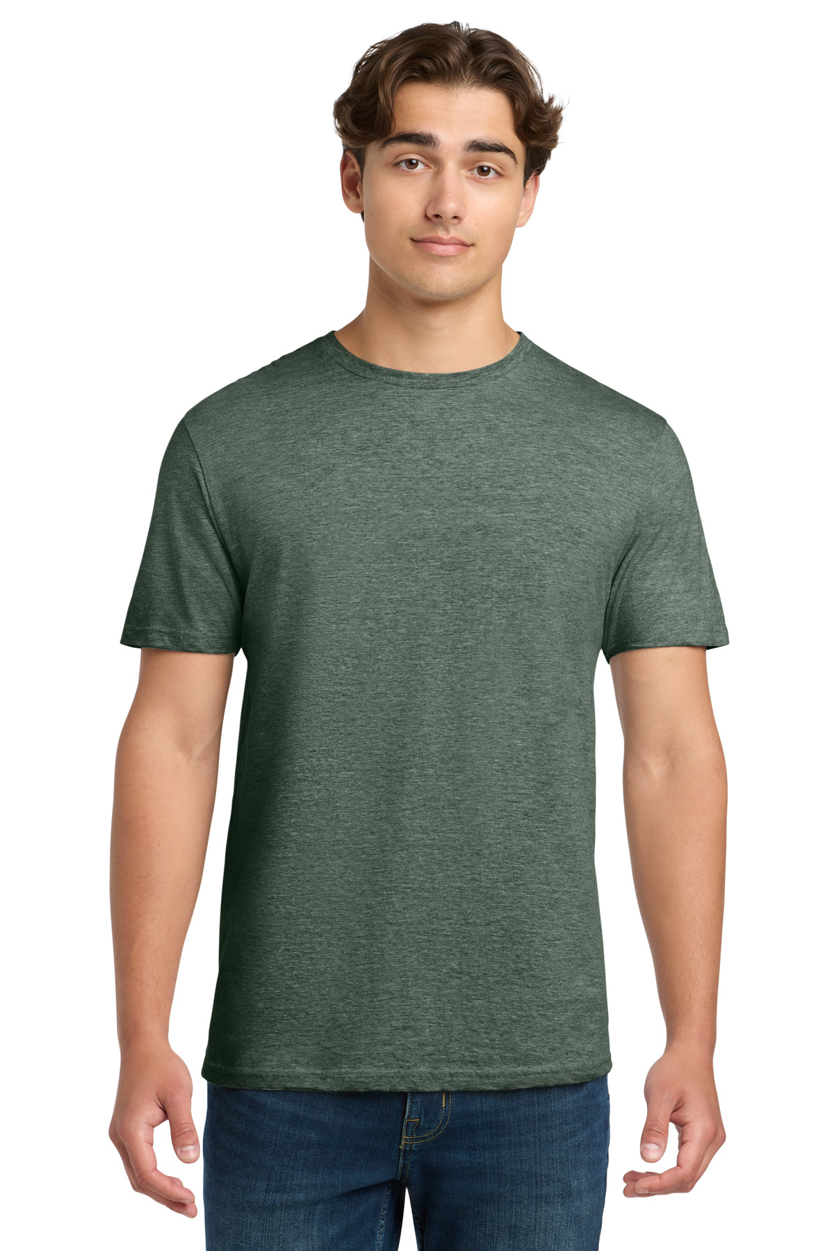 Gildan 64000 — Heather Military Green front