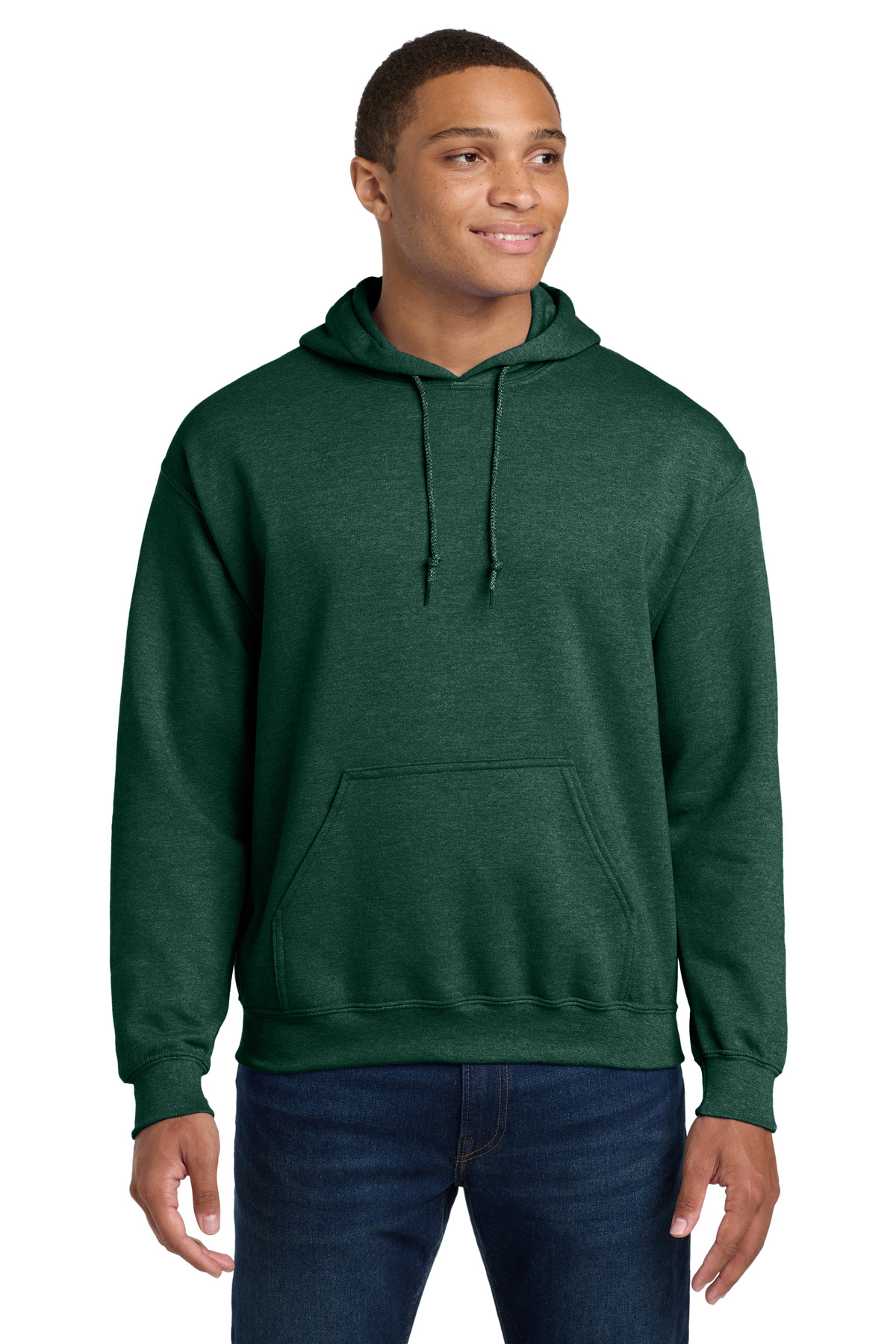 Gildan 18500 — Heather Dark Green front