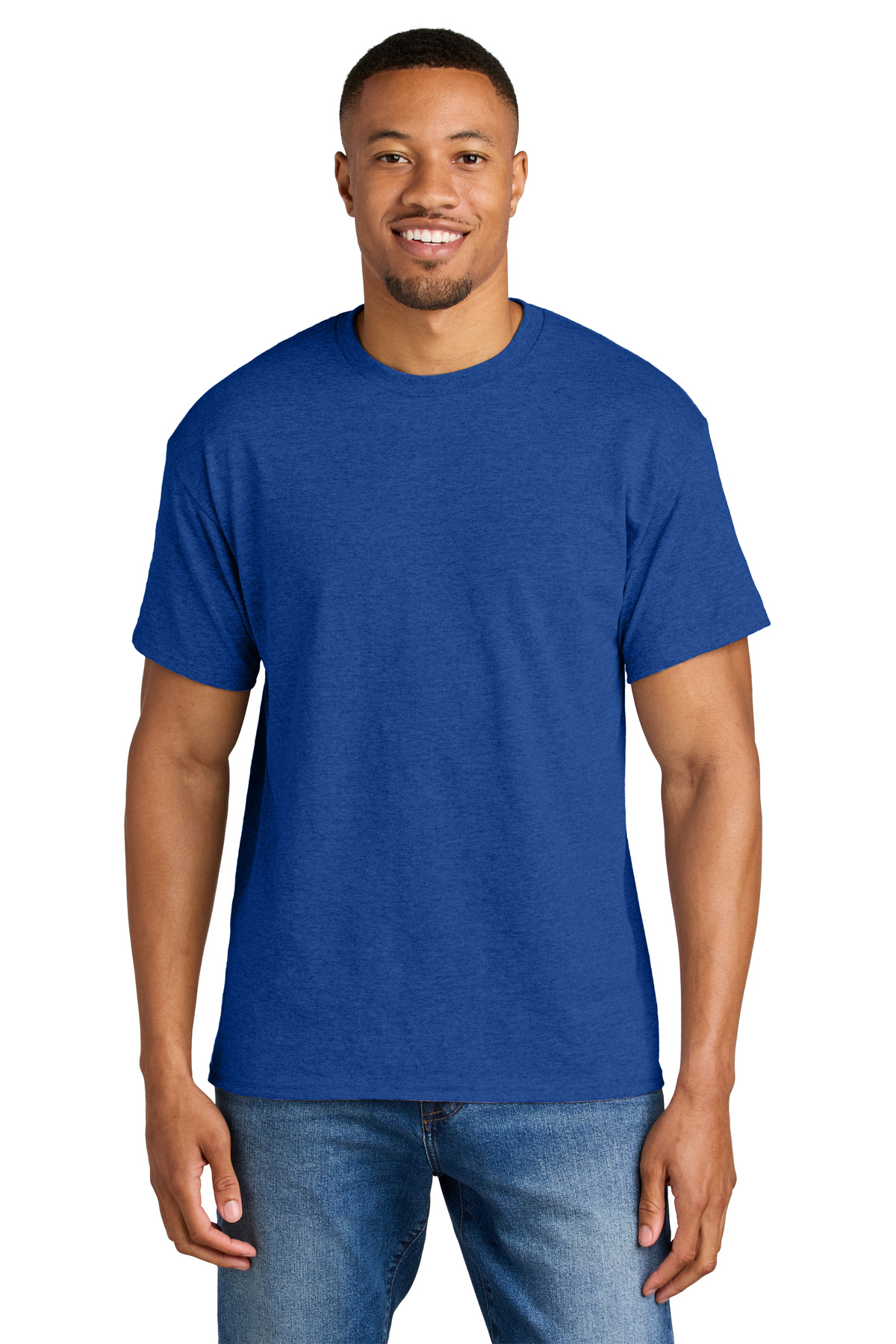 Gildan 8000 — Heather Deep Royal front