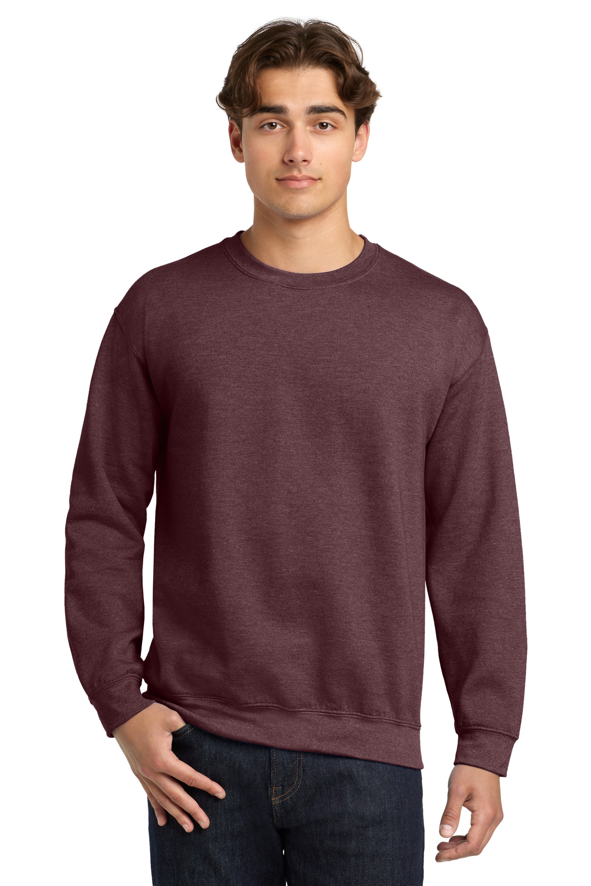 Gildan 18000 — Heather Dark Maroon front