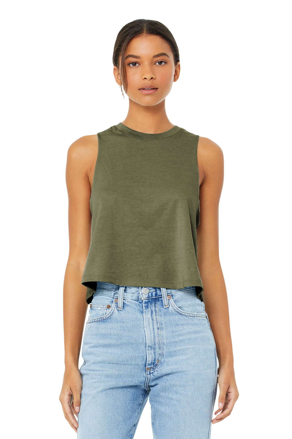 Bella + Canvas 6682 — Heather Olive front