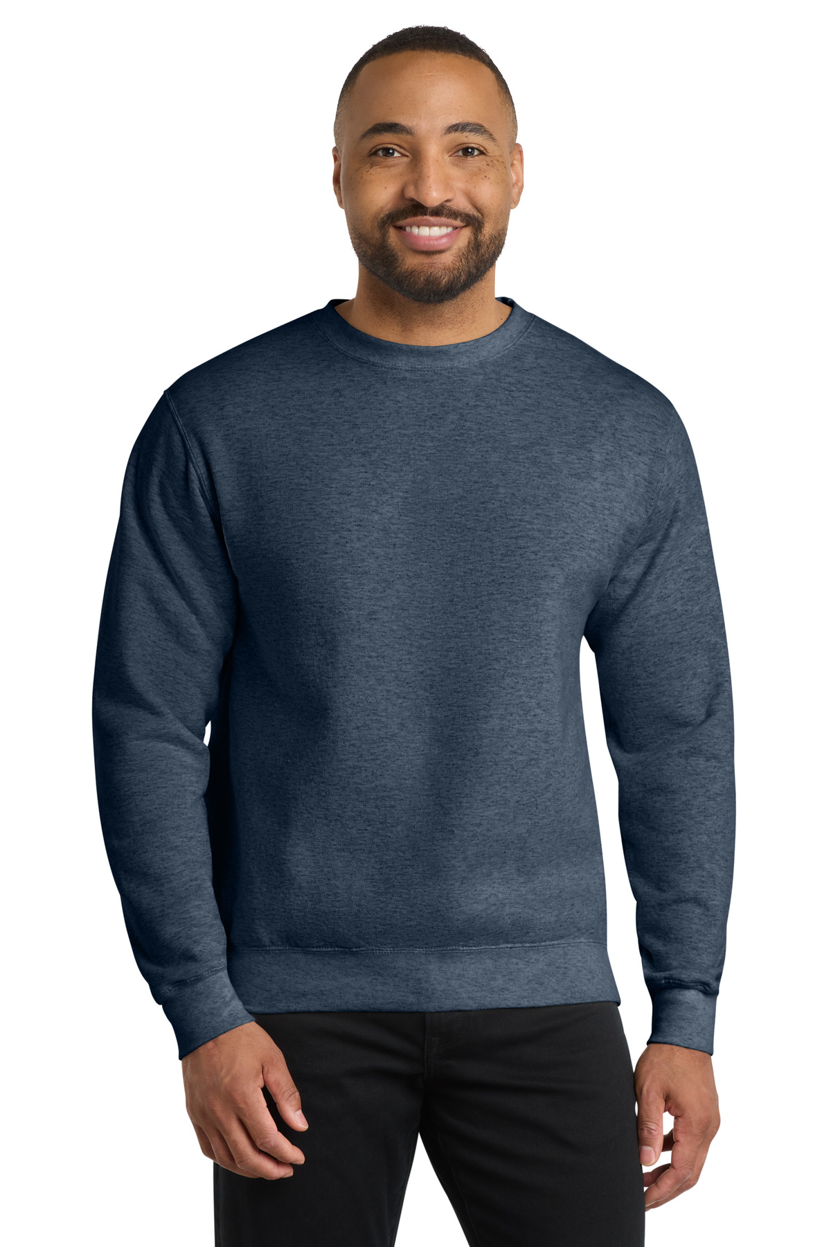Port & Co PC78 — Heather Navy front