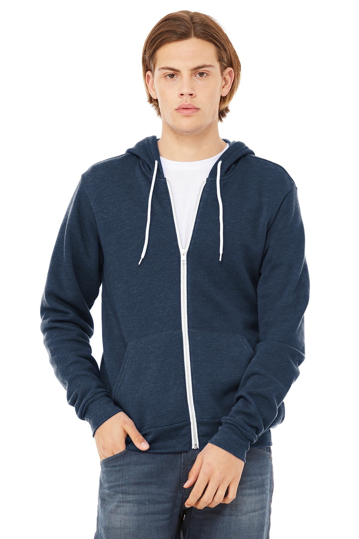 Bella + Canvas 3739 — Heather Navy front