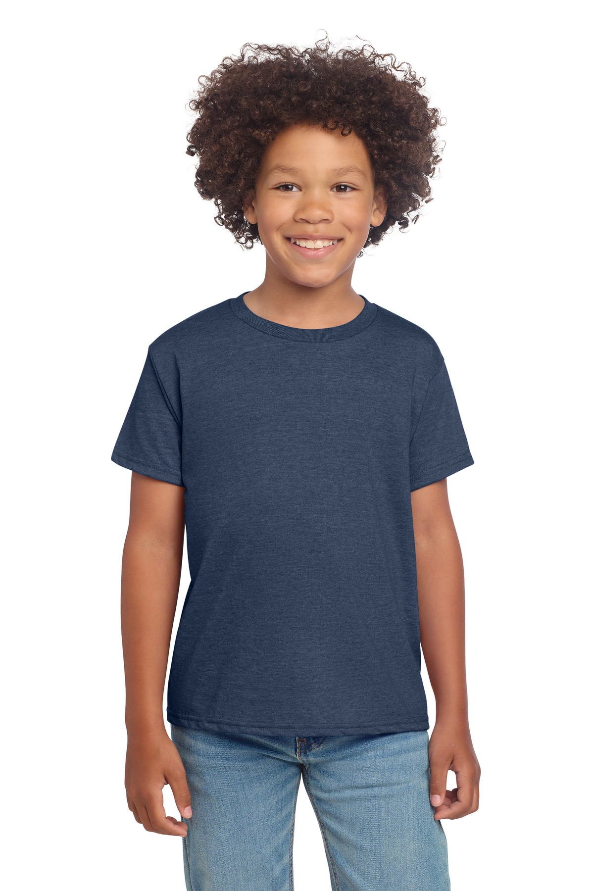 Gildan 64000B — Heather Navy front