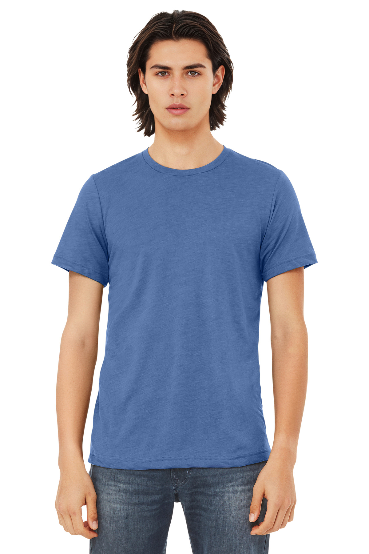 Bella + Canvas 3413 — Solid Blue Triblend front