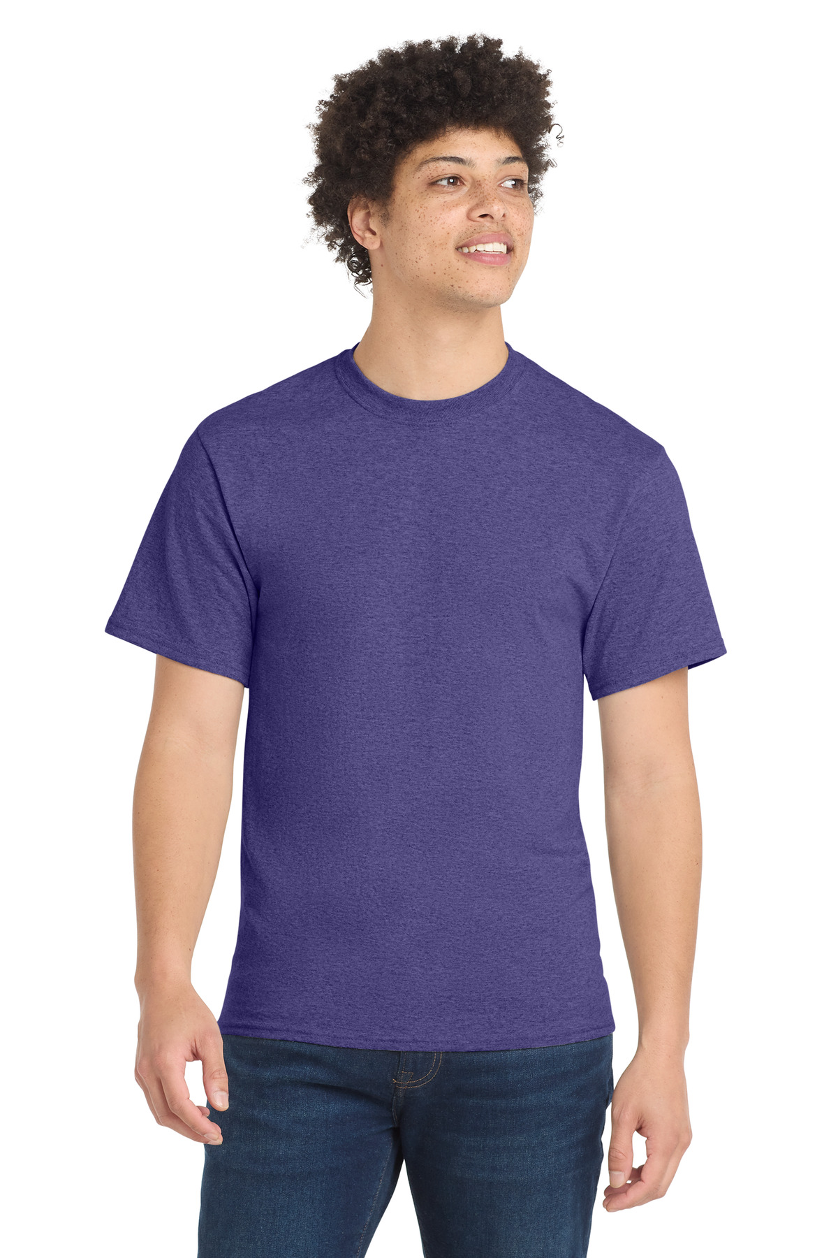 Port & Co PC55 — Heather Purple front