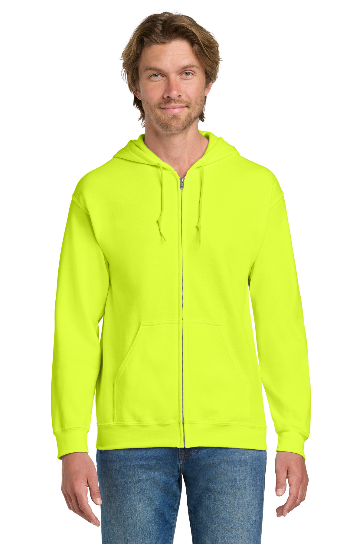 Gildan 18600 — Safety Green front