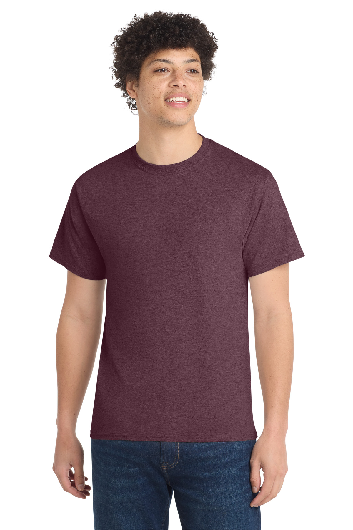 Port & Co PC54 — Heather Athletic Maroon front