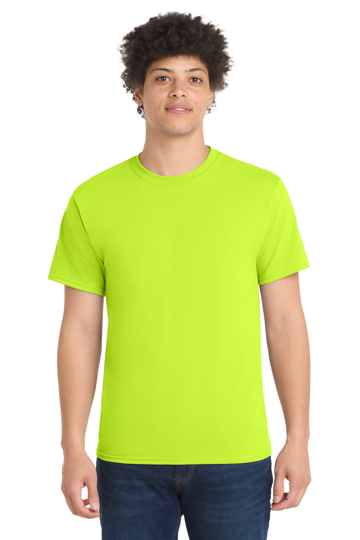 Port & Co PC55 — Safety Green front