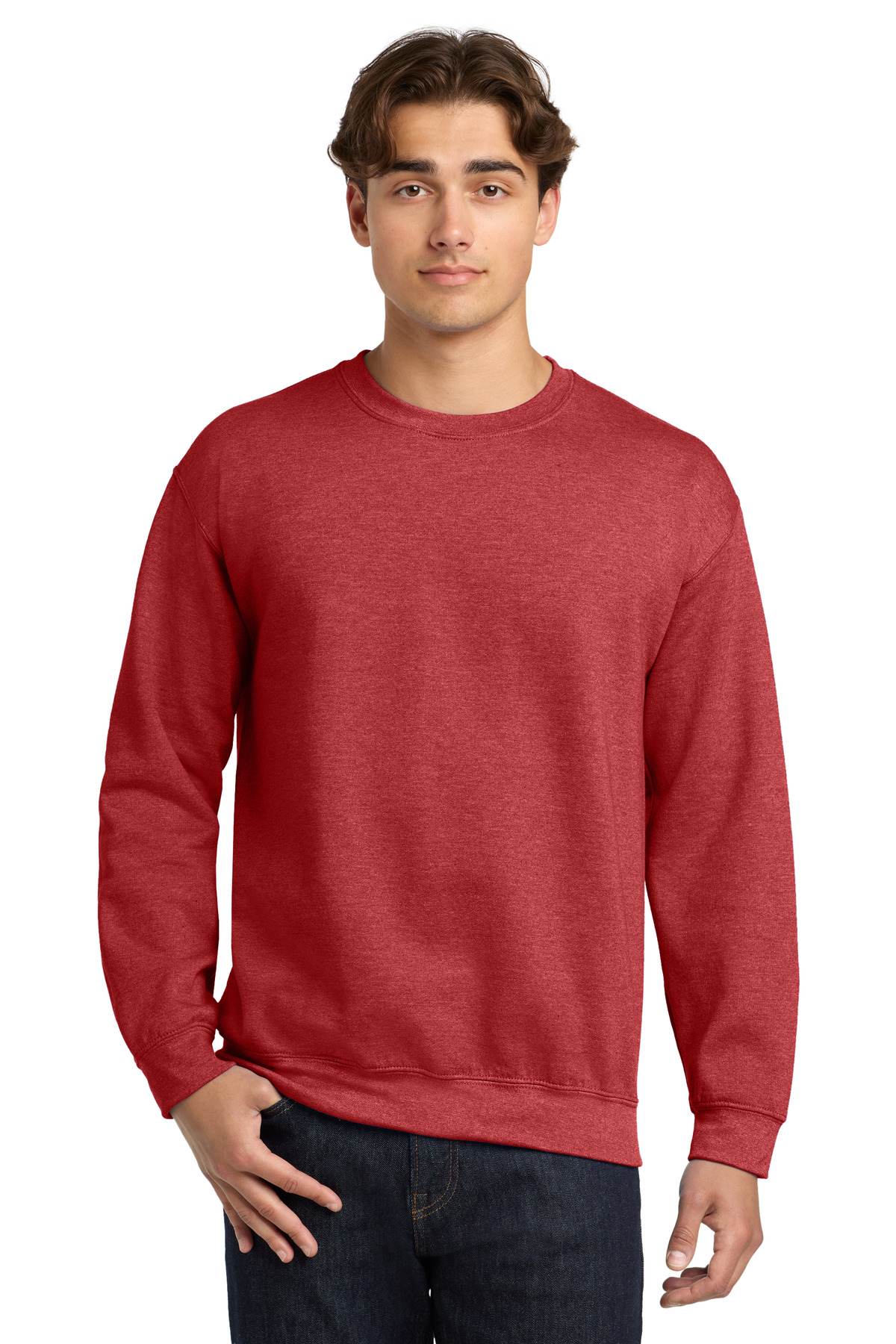 Gildan 18000 — Heather Scarlet Red front