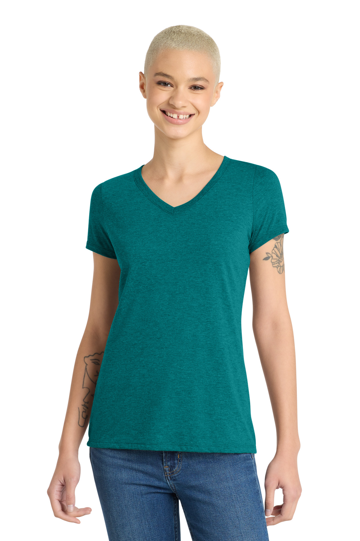 District DM1350L — Heathered Teal front