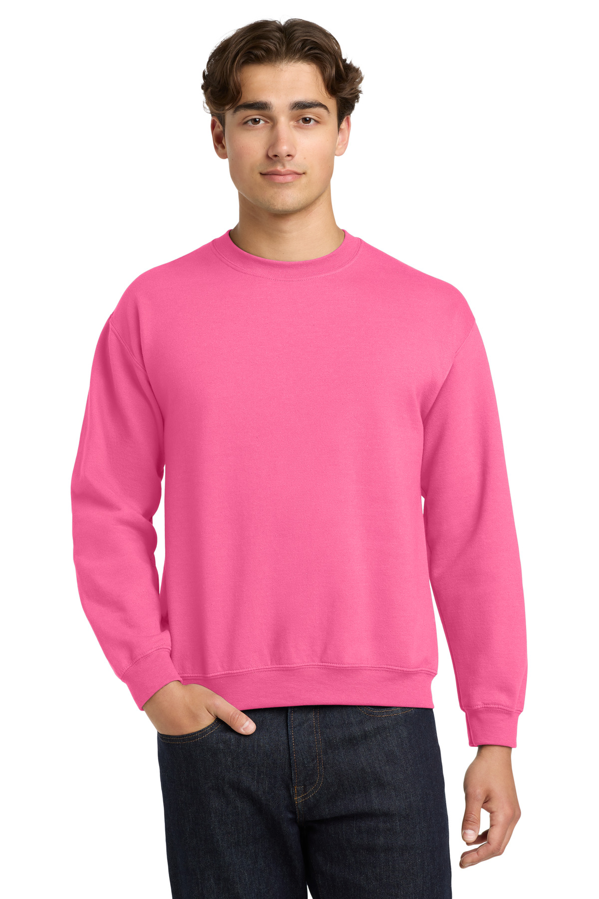 Gildan 18000 — Safety Pink front