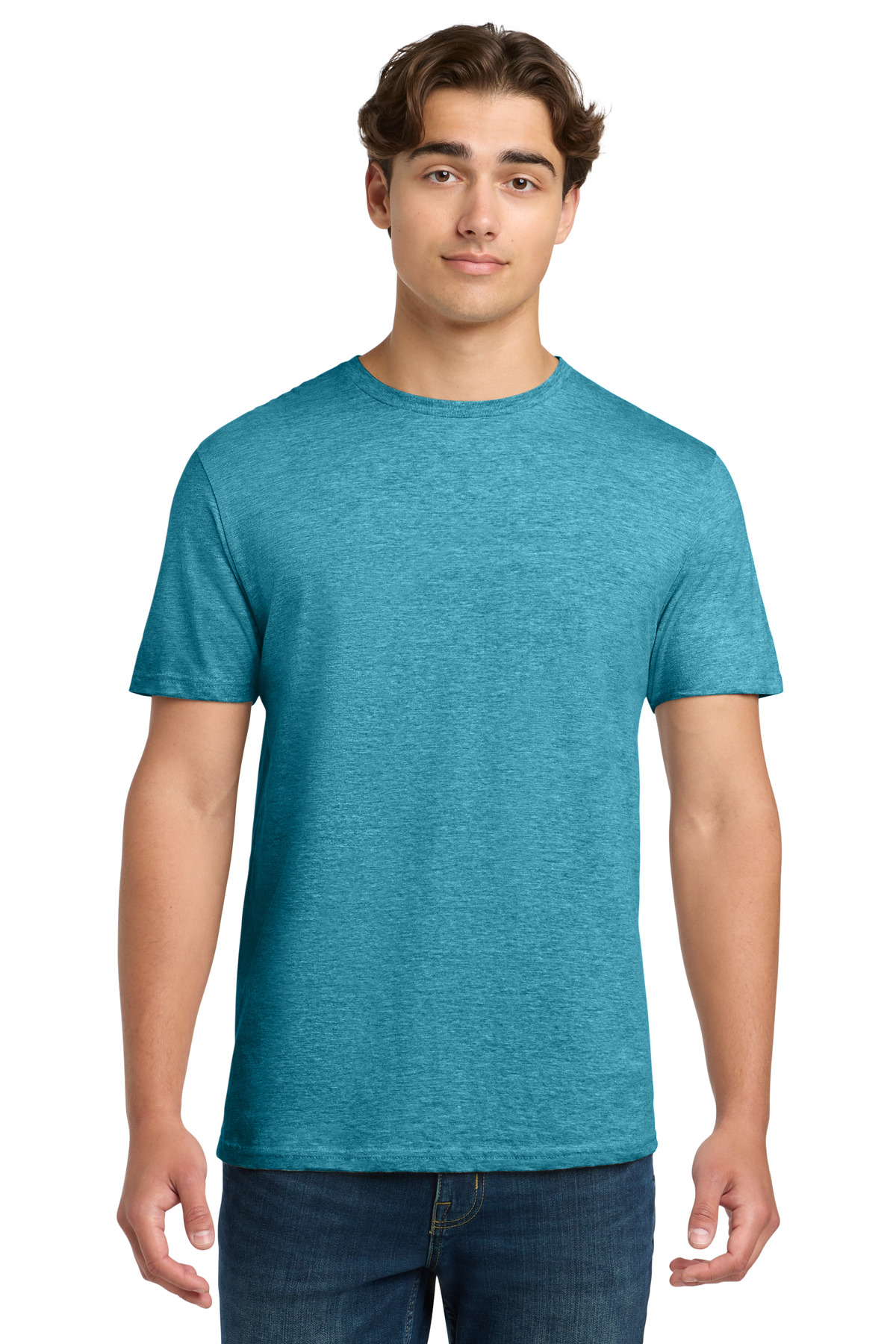 Gildan 64000 — Heather Galapagos Blue front