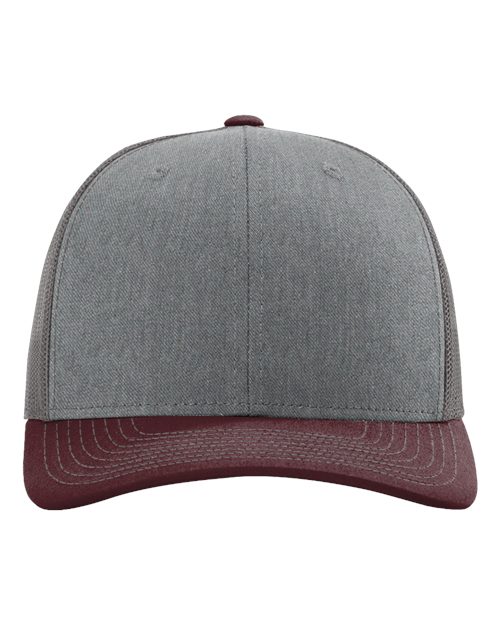 Richardson 112 — Heather Grey Charcoal Maroon front